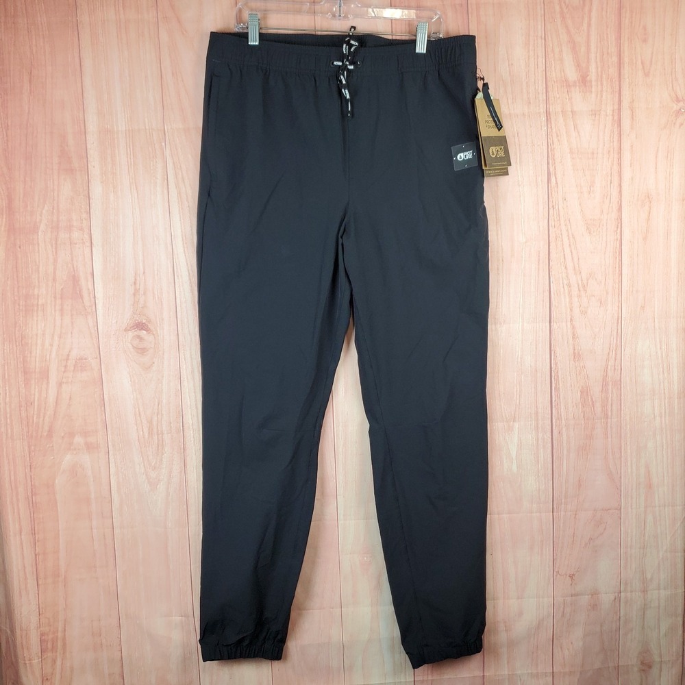 Picture Lenu Mens Pants‎ Sz XL Black Nylon Drawstring Elastic Waist Pockets